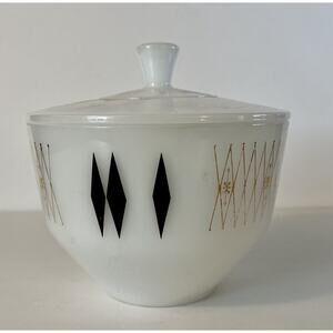 Federal Glass Vintage 70's BLACK DIAMOND 1 1/2 Quart Casserole Bowl w Lid GUC